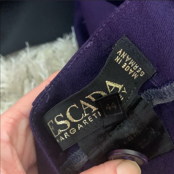 Escada Purple Pure Wool Pants - Picture 3 of 4
